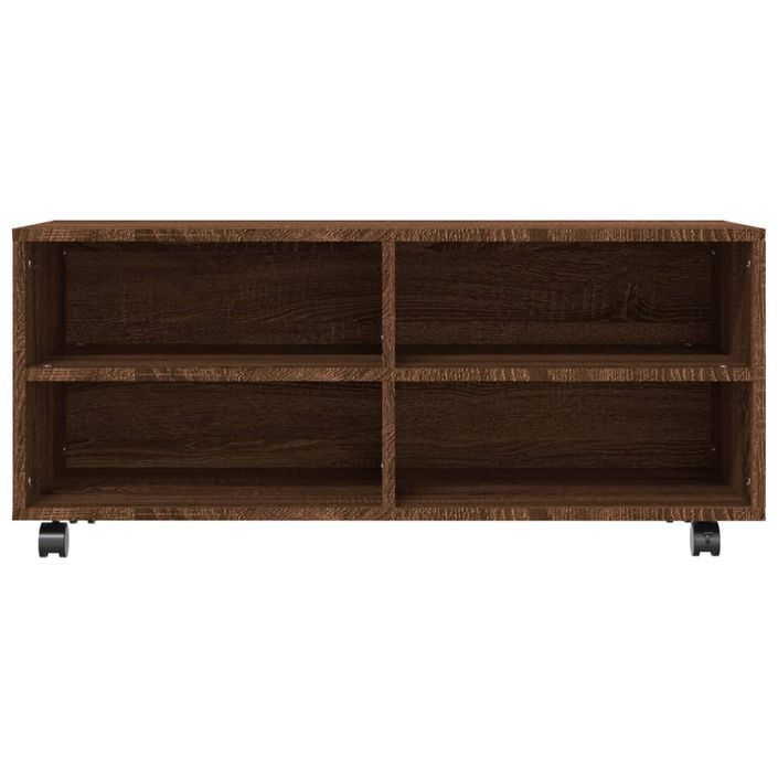 Meuble TV sur roulettes Chêne marron 90x35x35cm Bois ingénierie - Photo n°4