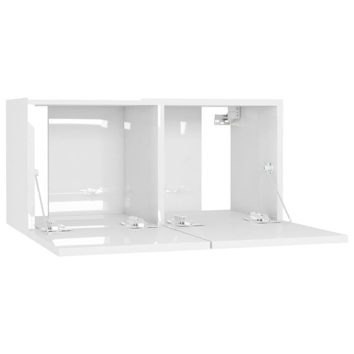 Meuble TV suspendu Blanc brillant 60x30x30 cm - Photo n°6