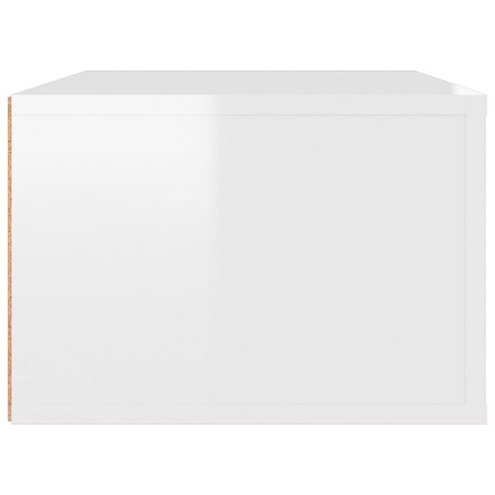 Meuble TV suspendu Blanc brillant 80x36x25 cm Bois d'ingénierie - Photo n°8