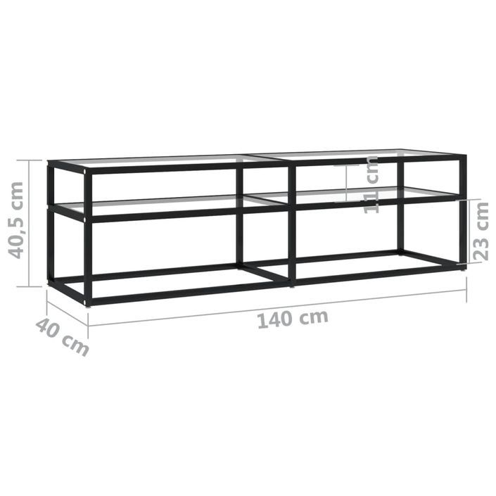 Meuble TV Transparent 140x40x40,5 cm Verre trempé - Photo n°6