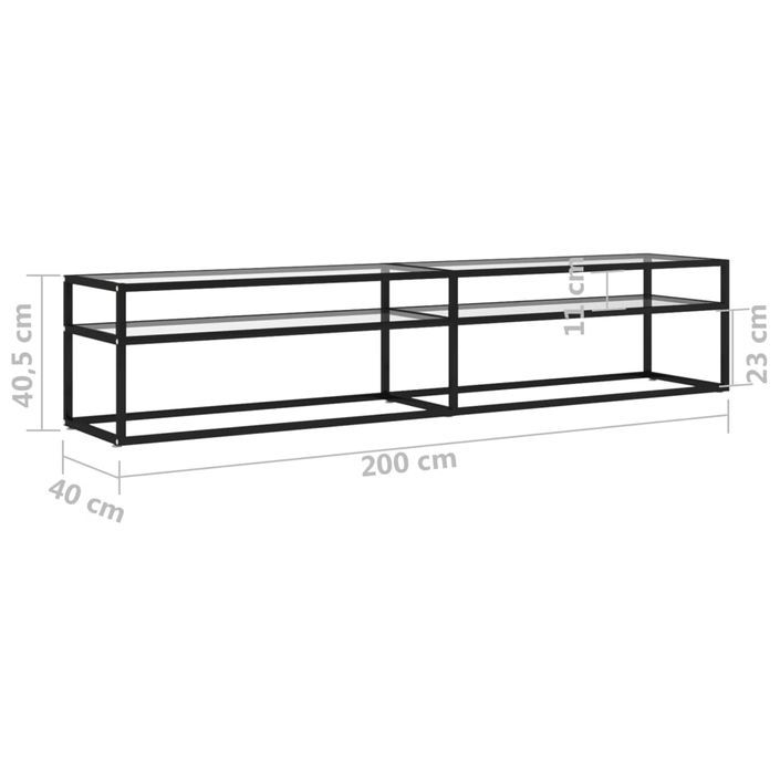 Meuble TV Transparent 200x40x40,5 cm Verre trempé - Photo n°6