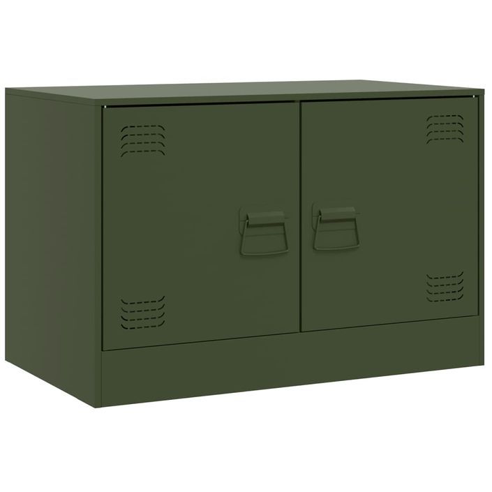 Meuble TV vert olive 67x39x44 cm acier - Photo n°2