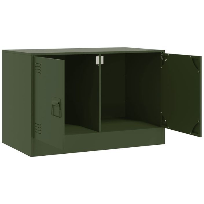 Meuble TV vert olive 67x39x44 cm acier - Photo n°7