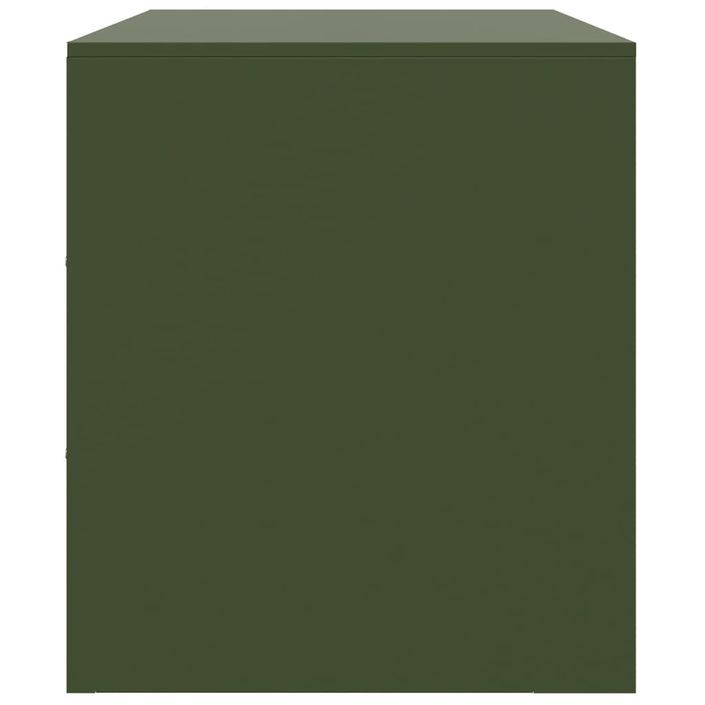 Meuble TV vert olive 67x39x44 cm acier - Photo n°8