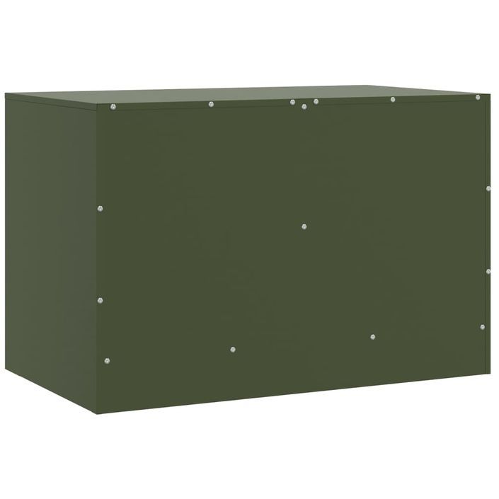 Meuble TV vert olive 67x39x44 cm acier - Photo n°9