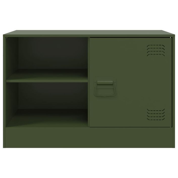 Meuble TV vert olive 67x39x44 cm acier - Photo n°6