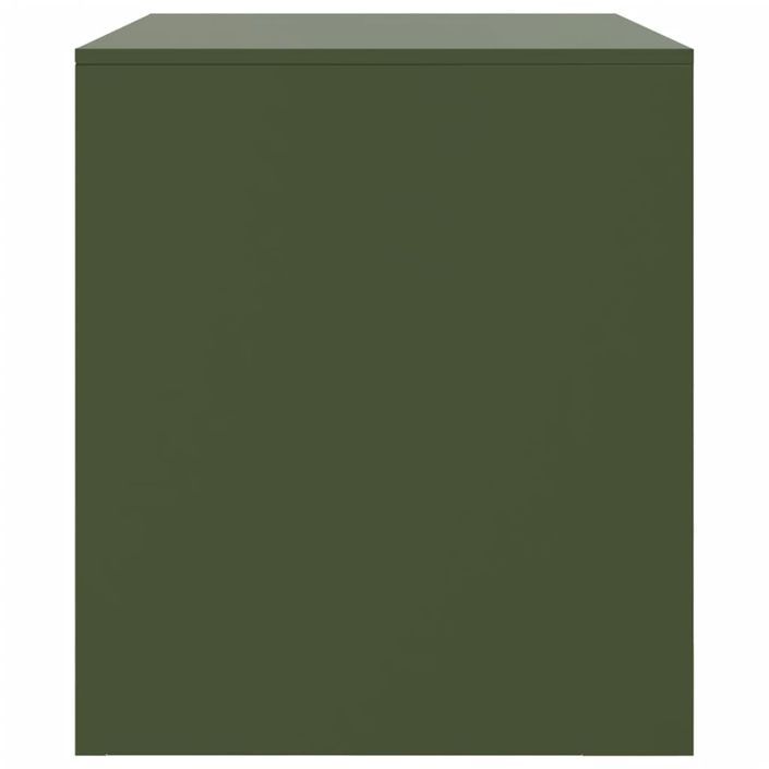 Meuble TV vert olive 67x39x44 cm acier - Photo n°8