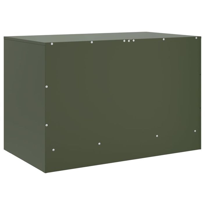 Meuble TV vert olive 67x39x44 cm acier - Photo n°9