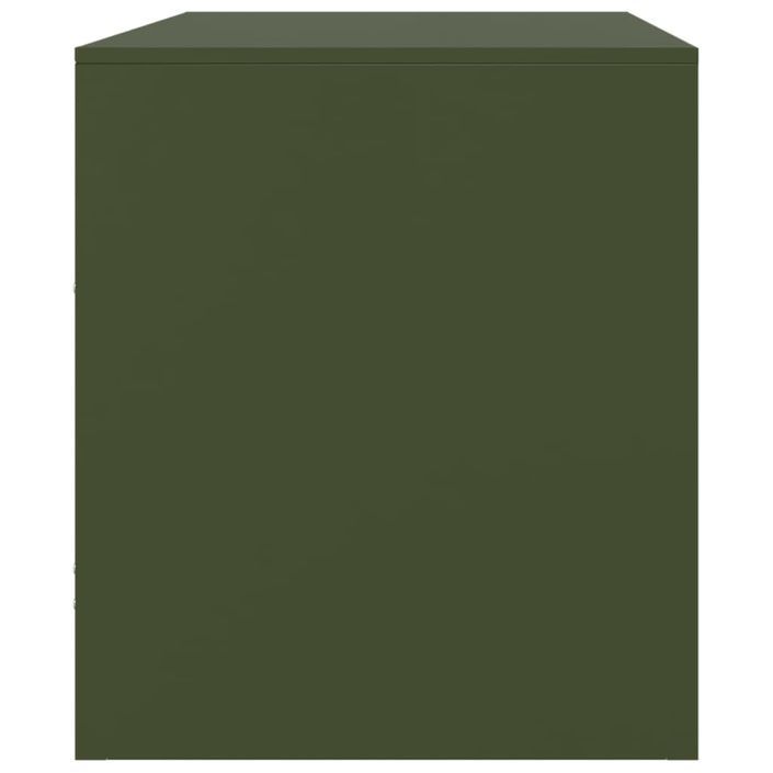 Meuble TV vert olive 67x39x44 cm acier - Photo n°8