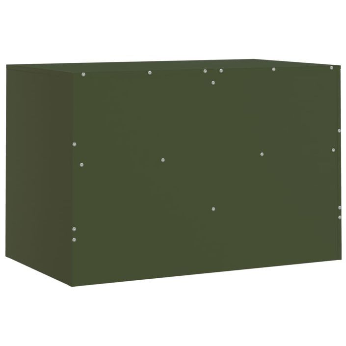 Meuble TV vert olive 67x39x44 cm acier - Photo n°9