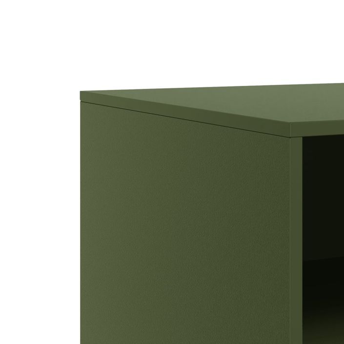 Meuble TV vert olive 67x39x44 cm acier - Photo n°10