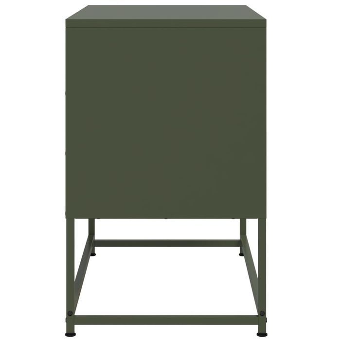 Meuble TV vert olive 68,5x39x60,5 cm acier - Photo n°7