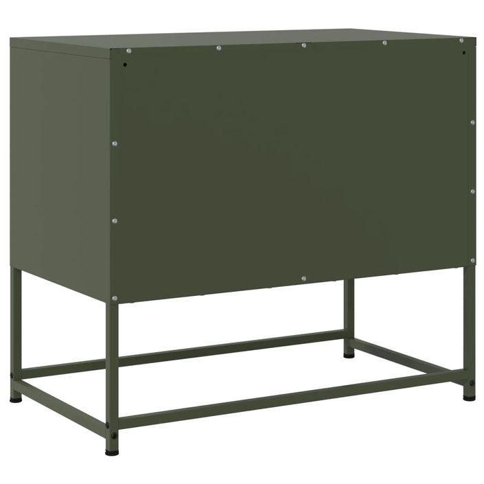 Meuble TV vert olive 68,5x39x60,5 cm acier - Photo n°8