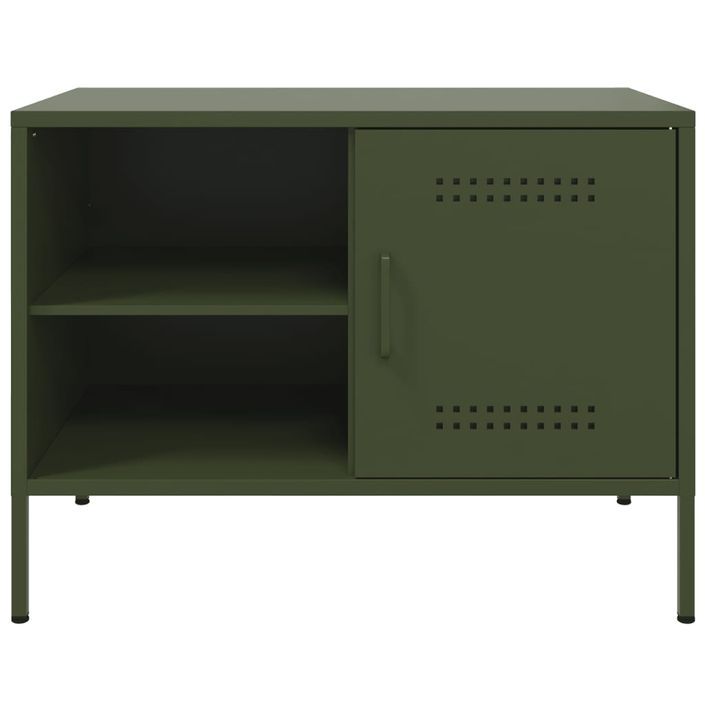 Meuble TV vert olive 68x39x50,5 cm acier - Photo n°6