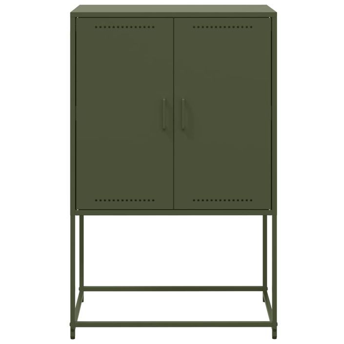 Meuble TV vert olive 68x39x60,5 cm acier - Photo n°6