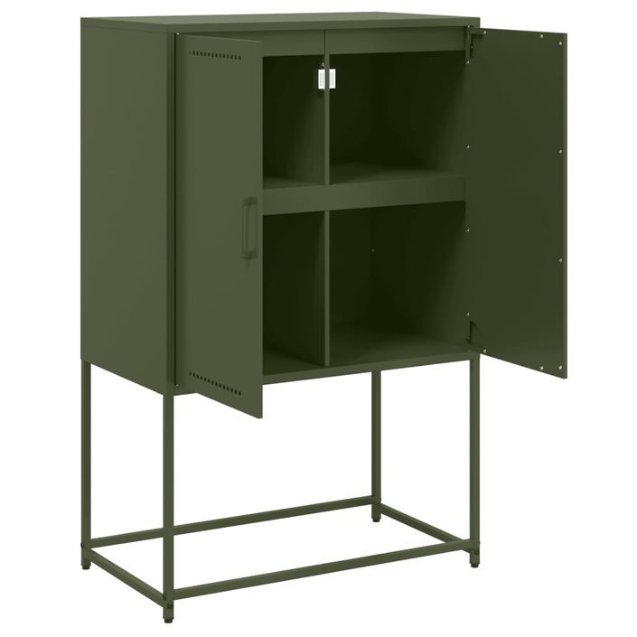 Meuble TV vert olive 68x39x60,5 cm acier - Photo n°9