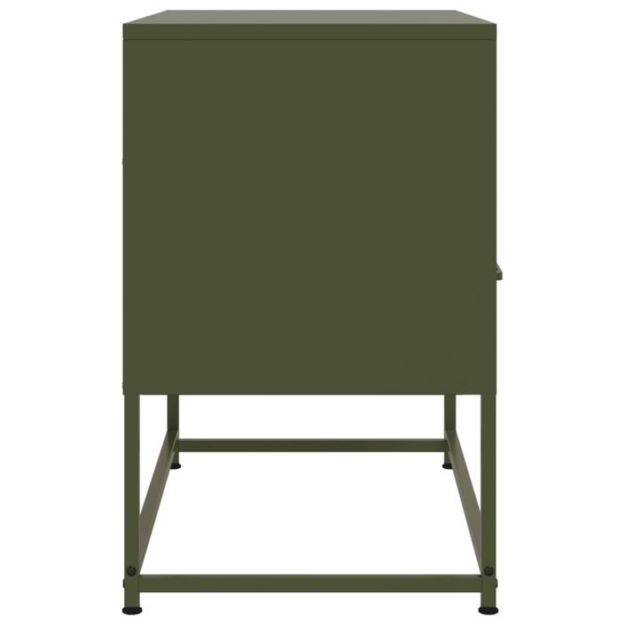 Meuble TV vert olive 68x39x60,5 cm acier - Photo n°7