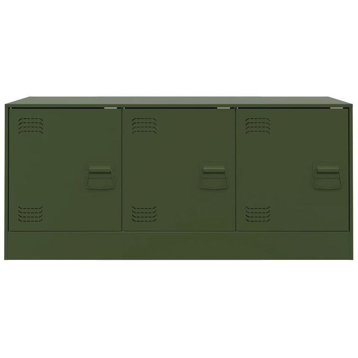 Meuble TV vert olive 99x39x44 cm acier - Photo n°6