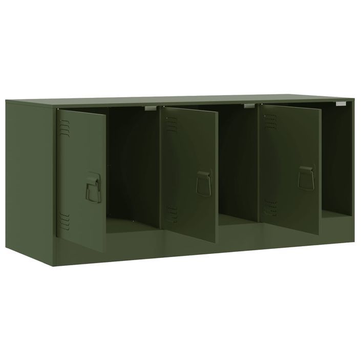 Meuble TV vert olive 99x39x44 cm acier - Photo n°7