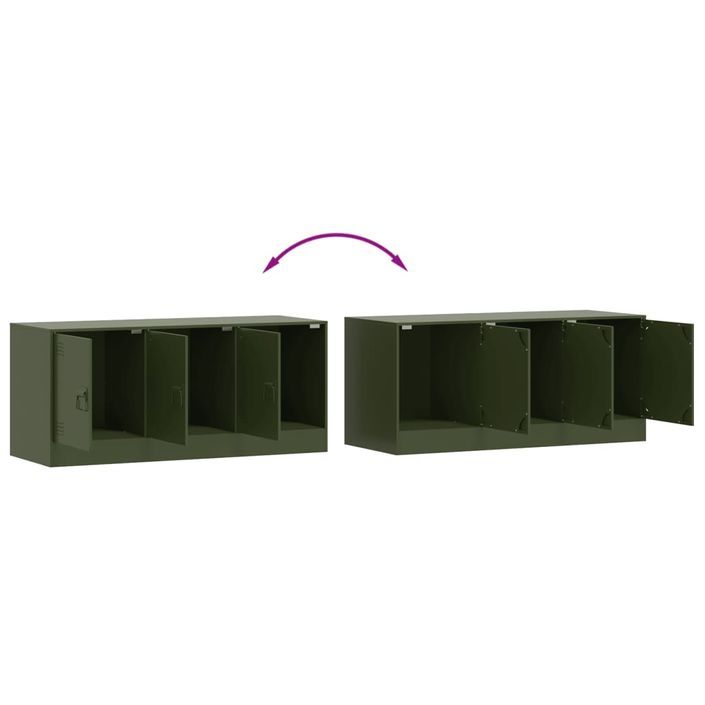 Meuble TV vert olive 99x39x44 cm acier - Photo n°10