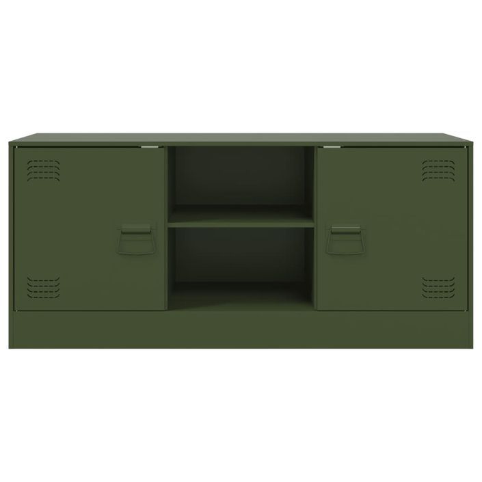 Meuble TV vert olive 99x39x44 cm acier - Photo n°6