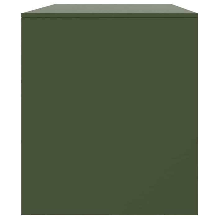 Meuble TV vert olive 99x39x44 cm acier - Photo n°8