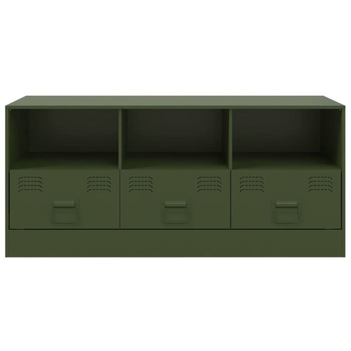 Meuble TV vert olive 99x39x44 cm acier - Photo n°6