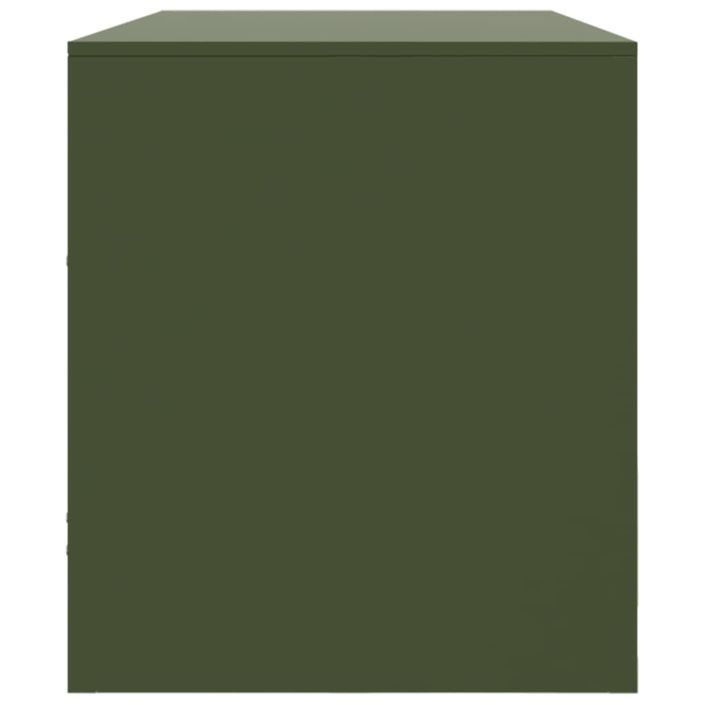 Meuble TV vert olive 99x39x44 cm acier - Photo n°8