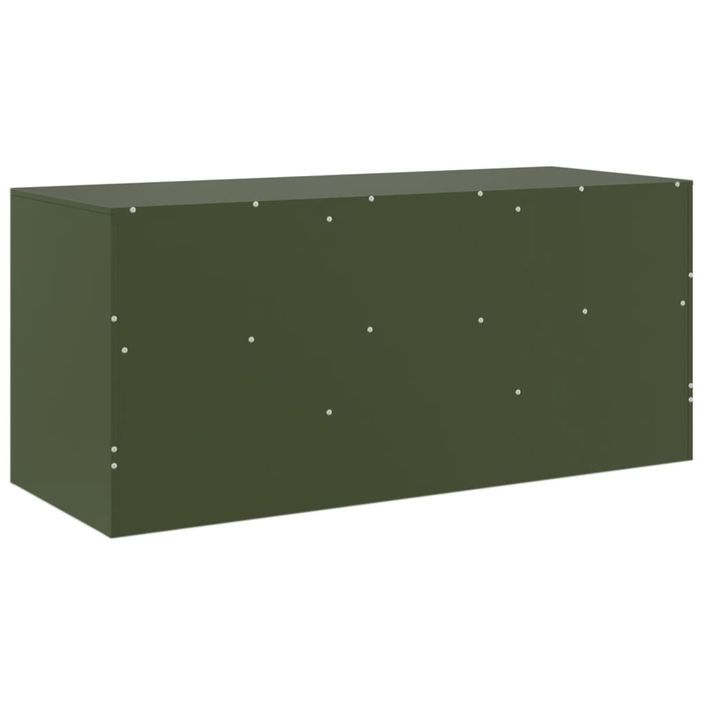 Meuble TV vert olive 99x39x44 cm acier - Photo n°9