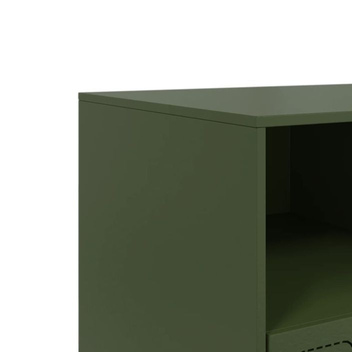 Meuble TV vert olive 99x39x44 cm acier - Photo n°10