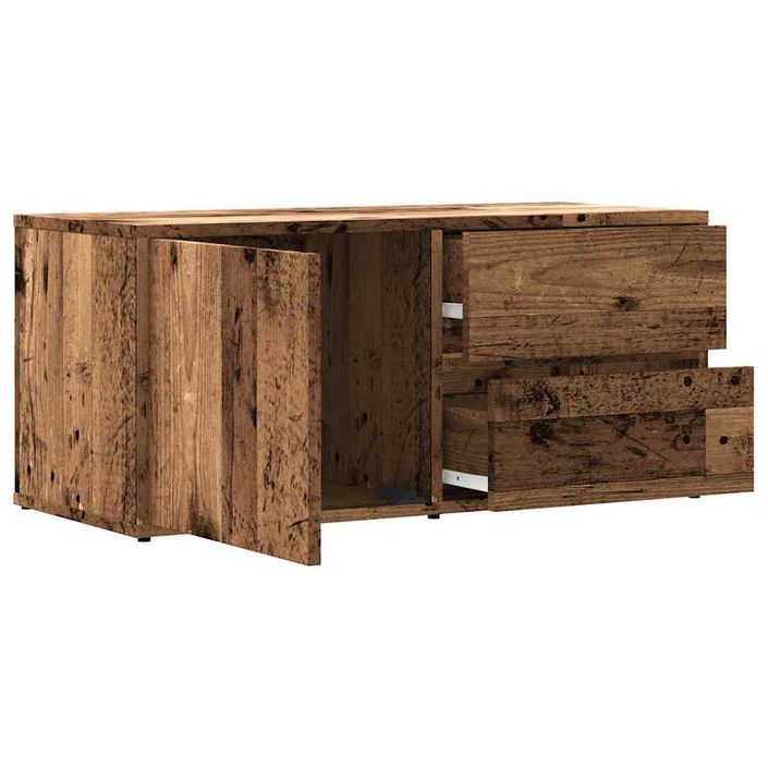 Meuble TV vieux bois 80x34x35,5 cm bois d'ingénierie - Photo n°9