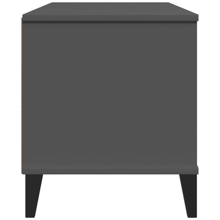 Meuble TV VIKEN gris anthracite bois de pin solide - Photo n°7