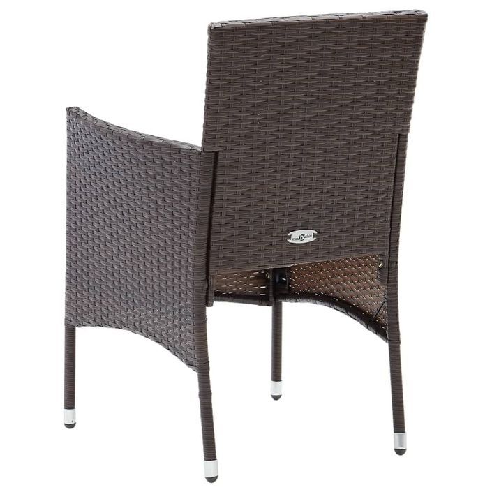 Meubles à dîner de jardin et coussins 9 pcs Poly rotin Marron - Photo n°7