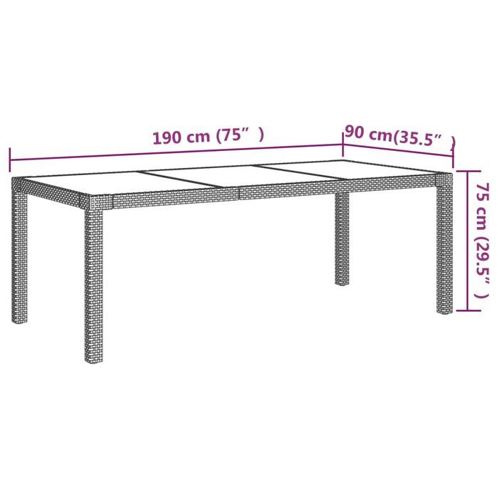 Meubles à dîner jardin 7 pcs avec coussins Résine tressée Noir - Photo n°11