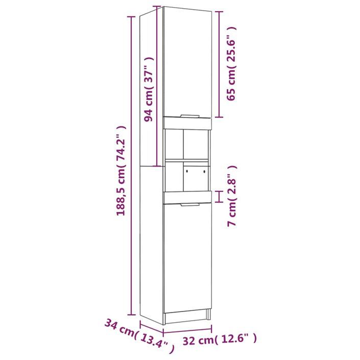 Meubles de salle de bain 4 pcs Blanc brillant Bois d'ingénierie - Photo n°10