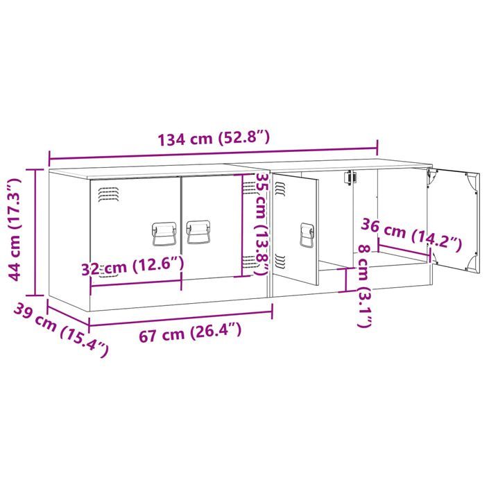 Meubles TV 2 pcs anthracite 67x39x44 cm acier - Photo n°12