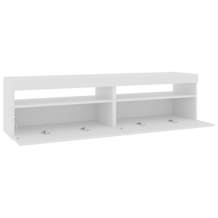 Meubles TV 2 pcs avec lumières LED Blanc brillant 75x35x40 cm - Photo n°8