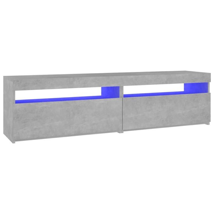 Meubles TV 2 pcs avec lumières LED Gris béton 75x35x40 cm - Photo n°7