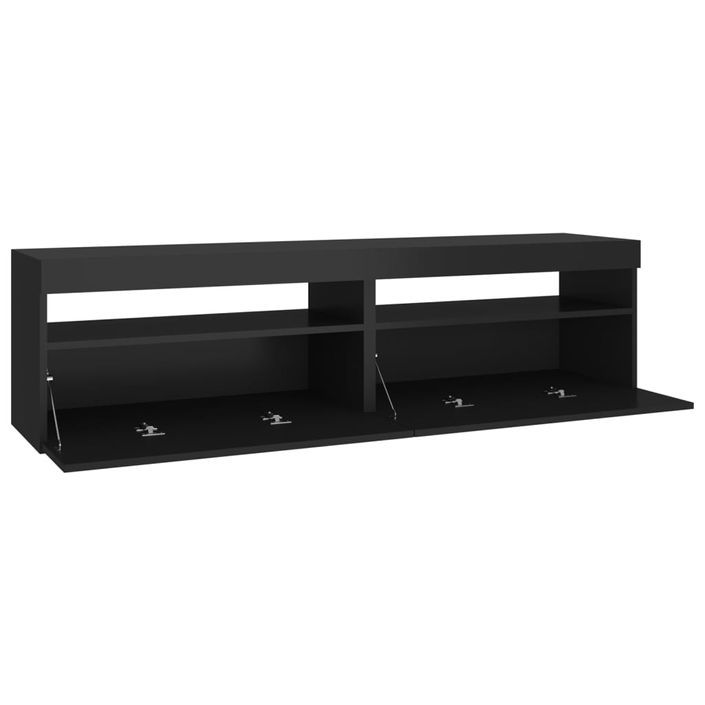 Meubles TV 2 pcs avec lumières LED Noir 75x35x40 cm - Photo n°8