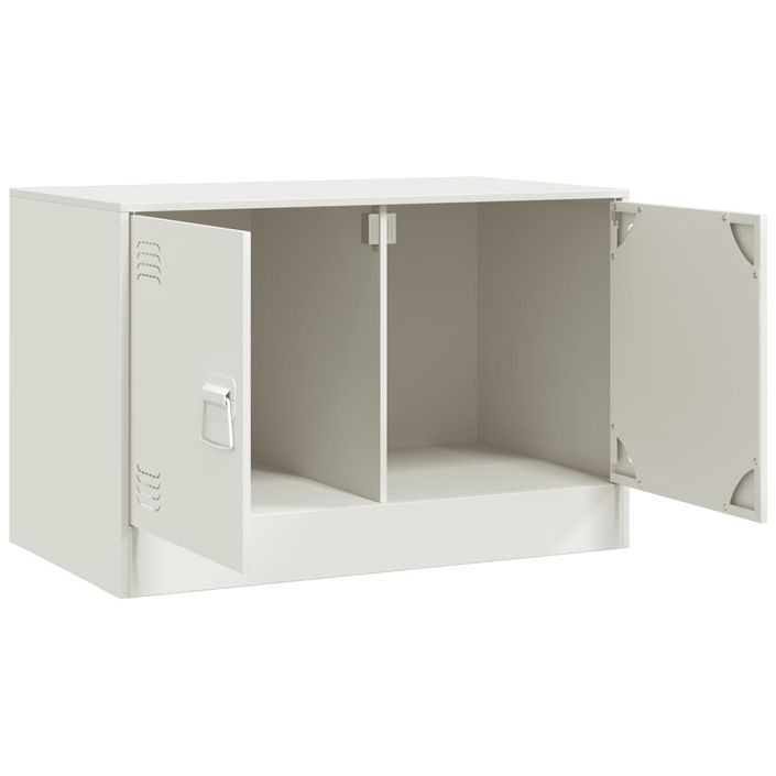 Meubles TV 2 pcs blanc 67x39x44 cm acier - Photo n°7