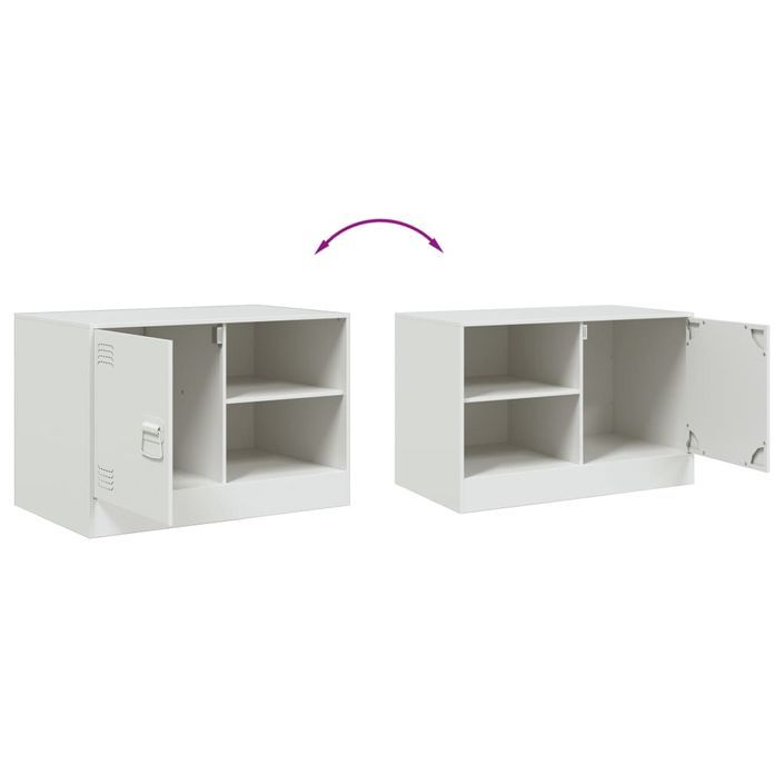 Meubles TV 2 pcs blanc 67x39x44 cm acier - Photo n°10