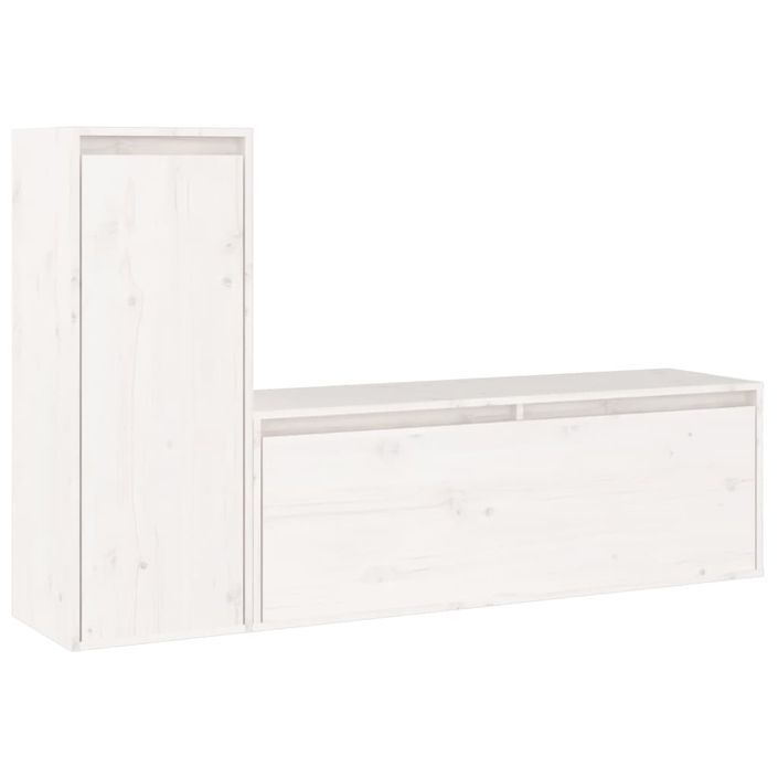 Meubles TV 2 pcs Blanc Bois massif de pin - Photo n°2