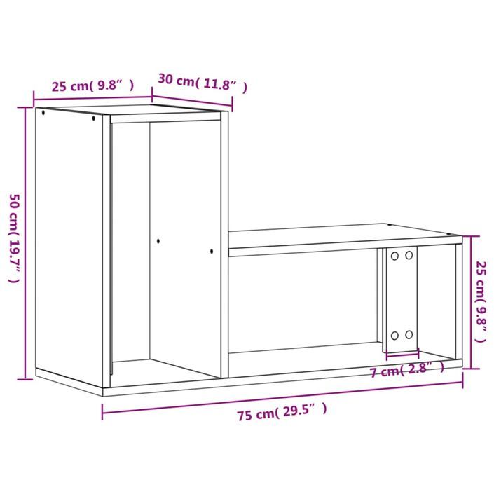 Meubles TV 2 pcs chêne marron 75x30x50 cm bois ingénierie - Photo n°12