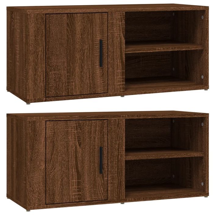 Meubles TV 2 pcs Chêne marron 80x31,5x36 cm Bois d'ingénierie - Photo n°1