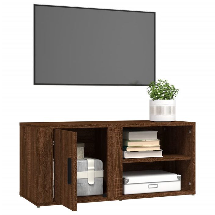 Meubles TV 2 pcs Chêne marron 80x31,5x36 cm Bois d'ingénierie - Photo n°5