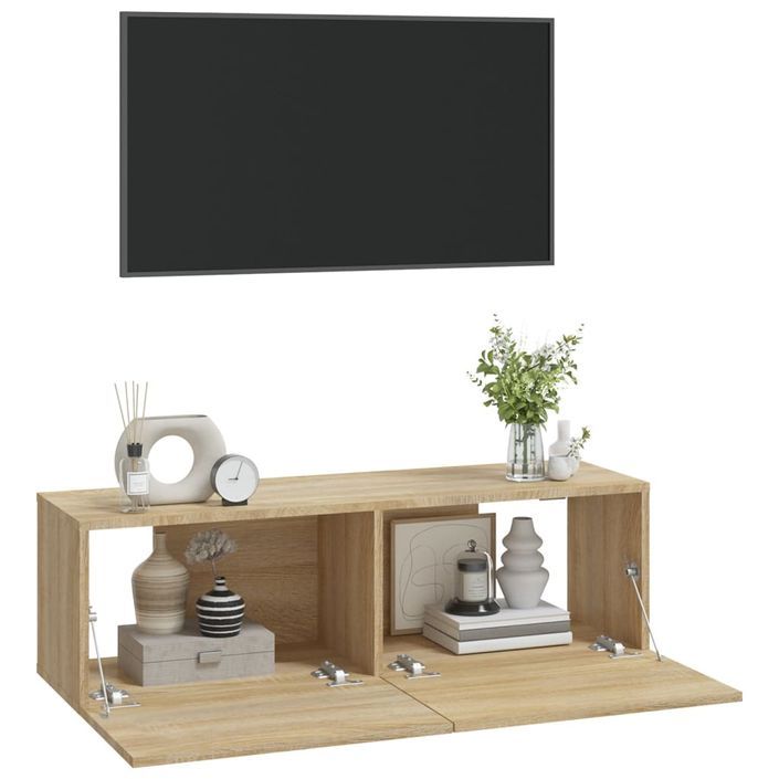 Meubles TV 2 pcs Chêne Sonoma 100x30x30 cm Bois d'ingénierie - Photo n°4