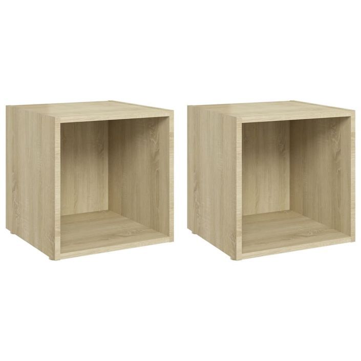 Meubles TV 2 pcs Chêne sonoma 37x35x37 cm - Photo n°1