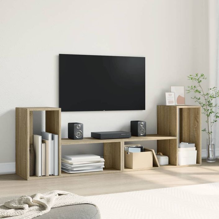 Meubles TV 2 pcs chêne sonoma 75x30x50 cm bois d'ingénierie - Photo n°3