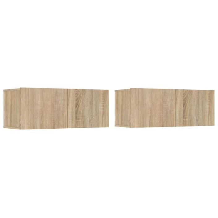 Meubles TV 2 pcs chêne sonoma 80x30x30 cm bois d'ingénierie - Photo n°2