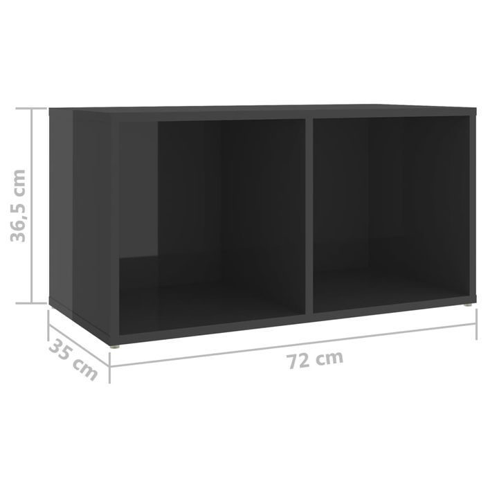 Meubles TV 2 pcs Gris brillant 72x35x36,5 cm - Photo n°8